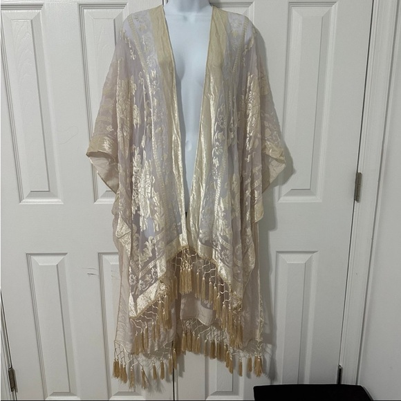 UNICORN 🦄 RARE FREE PEOPLE NIGHTBIRD BURNOUT KIMONO OS - Picture 11 of 16